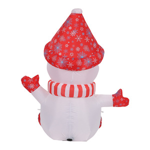 Bonhomme de neige gonflable de Noël mignon assis au sol avec LED intégrées, décoration de fête de Noël extérieure, accessoires de jardin - Product Image 5