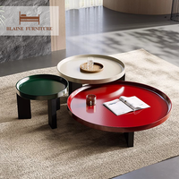 BLAINE élégant italien vente en gros personnalisé chambre Table basse ronde combinaison moderne meubles de salon dans la porte Table d'appoint