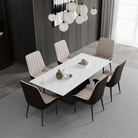Table à manger en bois massif italienne simple, style rock, table à manger de luxe, combinaison de chaises, design créatif, table à manger