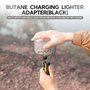 Adaptateur de recharge de <span class=keywords><strong>gaz</strong></span> Campingmoon noir, embout de remplissage de <span class=keywords><strong>butane</strong></span>, convertisseur de cartouche de <span class=keywords><strong>butane</strong></span> en briquet torche de plein air - Product Image 3