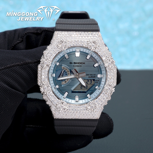 Minggong GM <span class=keywords><strong>GBM</strong></span> 2100 Gothic Cross Moissanite Iced Bezel VVS Moissanite Galaxy Watch 8 Classic 925 Silver Jewelry Accessory - Product Image 1