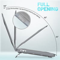 Étui de protection pour ordinateur portable Macbook Pro 13 pouces 2020, couverture transparente en cristal TPU transparent avec béquille pliante intégrée
