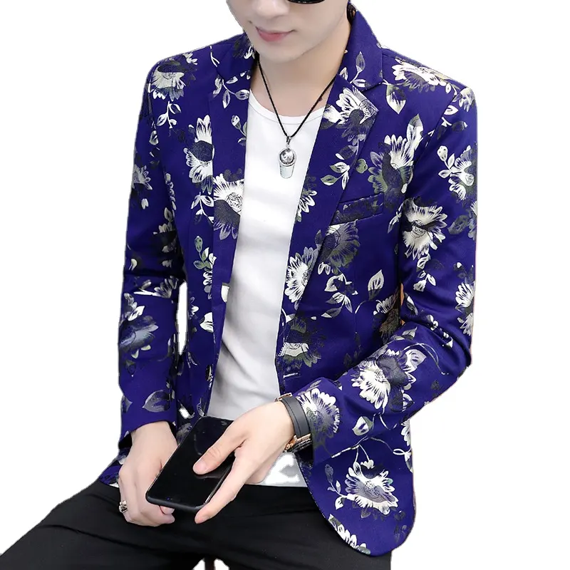 Jacket Blazer Masculino Casual Suit Jacket Korea Slim Fit Coat Men Stage Singer Veste Blazer