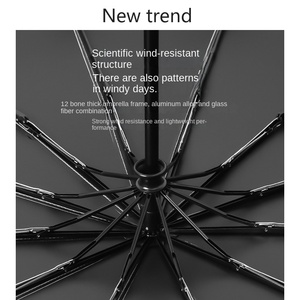 Paraguas Automático Plegable de Tres Secciones, Grande, Doble, para Hombre y Mujer, Publicitario/Regalo, UPF50 - Product Image 3