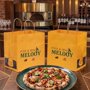 Sac en papier kraft personnalisé, écologique, jetable, pour grillades, pizzas, plats chauds à emporter - Product Image 3