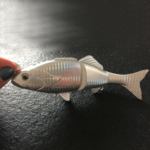 <span class=keywords><strong>Leurre</strong></span> de pêche non peint 6in 47g 3 leurres de pêche segmentés blancs blancs déjoués à chaud appâts de natation corps vierge holographique - Product Image 4