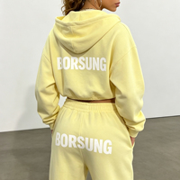 Ensemble de survêtement personnalisé vierge avec sweat à capuche zippé coupe oversize et pantalon de survêtement ample, pour homme et femme, fabricant
