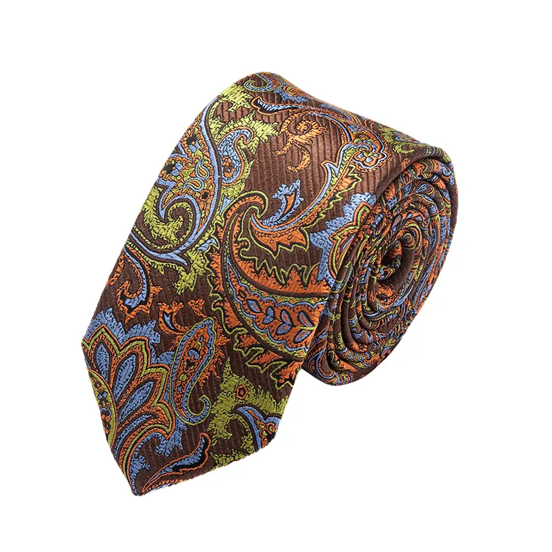 Jacquard Paisley Neckties Cravatta Floral Patterns Woven Formal Silk Ties Custom