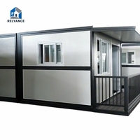 RELYANCE Maison conteneur pliable extensible, Villa, Utilisation comme magasin, Plans, Design Casa Rodante, Structure de transport en panneaux sandwich, Terrasse