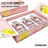Kotak Hadiah Parfum Magnetik Berbentuk Pink Kustom dengan Pita Tema Warna dan Cetakan, Dilengkapi Busa EPE