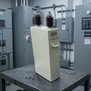 Condensateur à film mince haute efficacité moyenne tension 1kV-36kV pour compensation de puissance MV avec fusible interne/externe intégré et décharge intégrée - Product Image 3