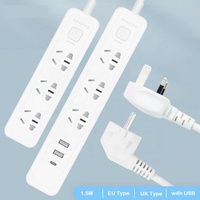 Câble d'extension de prise secteur UE/Royaume-Uni avec interrupteur USB Type C en matériau PC