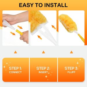 Recharges de dépoussiéreur statique jetables en microfibre pour l'électronique, les meubles, les stores, les ventilateurs de plafond, <span class=keywords><strong>orange</strong></span> - Product Image 2