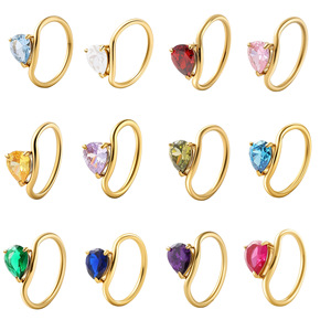 18K chapado en oro no se deslustre joyería de acero inoxidable delicado circón eternidad anillo apilable fino - Product Image 5