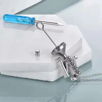 Vente d'usine bijoux de crémation en argent sterling 925 oxydé lettre M urne pendentif collier
