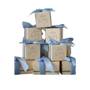 <span class=keywords><strong>2025</strong></span> mới màu xanh kẹo đám cưới hộp phong cách tươi Burgundy Đỏ nhỏ vuông Bìa ủng hộ hộp dập xử lý cho nến Ví - Product Image 1