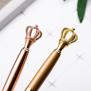 Recuerdo de <span class=keywords><strong>Boda</strong></span>, Bolígrafo de Corona Personalizado con Logotipo, Bolígrafo de Cristal con Corona Dorada Rosa - Product Image 2
