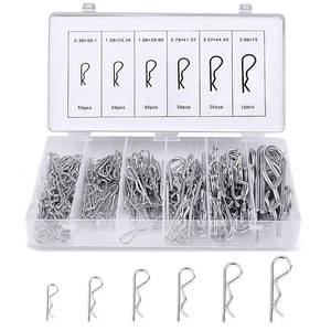 Kit de goupilles fendues en forme de R Woking, 150 pièces, en acier au carbone, finition brillante, pour usage mécanique - Product Image 3