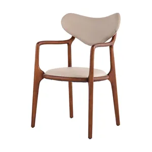 Modern Nordic luxury furniture new products Solid wooded dining chair home restaurant soft bag set wood hotel cafe shop