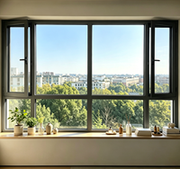 Ventana Abatible de Aluminio con Rotura de Puente Térmico y Doble Acristalamiento, Minimalista, para Villas de Lujo