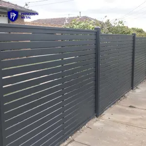 modern newly design black no dig aluminium garden boundary privacy slat fencing systems