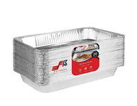 Emballage alimentaire plats jetables en feuille d'étain poêle à griller restauration plateau de récipient en Aluminium avec couvercle en plastique