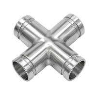 Raccord croisé à quatre voies rainuré en acier inoxydable 304 316L DN80 DN100 pour système d'incendie