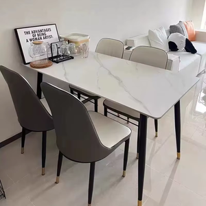 Tavolo da pranzo nordico, moderno e minimalista rettangolare in stile occidentale tavolo da pranzo, piccolo tavolo da pranzo e sedia per uso domestico - Product Image 5