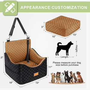 Siège de voiture surélevé pour <span class=keywords><strong>chiens</strong></span> de petite et moyenne taille, lit de voiture pour animaux de compagnie en mousse à mémoire de forme, siège rehausseur pour siège arrière de voiture, lit de voyage sécurisé - Product Image 2