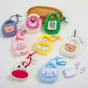 Handmade Crochet Knit Woolen Bag Cute Animal Toys Earphone Case &amp; Airpods <strong>Headphones</strong> Novelty Gifts Made From Cotton - Product Image 1