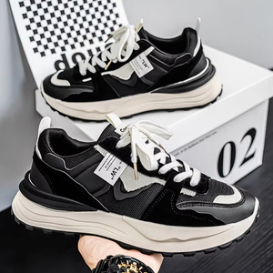 Zapatillas de Hombre con Punta Redonda de Malla, Estilo Casual, Color Clásico de Lujo, Verano, Amortiguación, Suela Gruesa, Transpirables, con Suela de Goma - Product Image 5