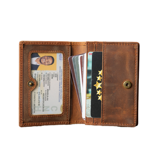 Porte-cartes de visite en cuir pour femmes, porte-cartes court, grande capacité, porte-cartes de crédit, portefeuille à monnaie, fermeture étanche avec fermoirs - Product Image 1