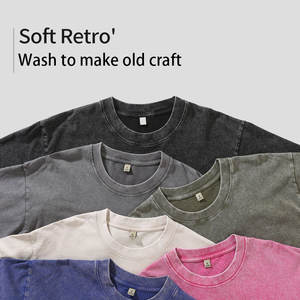 AI-MICH 하이 퀄리티 프로모션 반팔 티셔츠 275gsm 면 사용자 정의 로고 남성용 대형 산성 세척 티셔츠 - Product Image 4