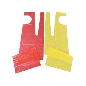Red Apron Apron Disposable Factory Custom Oilproof Waterproof Eco-Friendly HDPE LDPE Red Disposable Pe Plastic Apron Making Machine