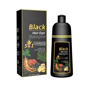 Champú en Crema Profesional para Cabello Oscuro, Tinte Negro Natural Sin Amoníaco, Uso Doméstico, con Brillo Cristalino y Coloración Permanente - Product Image 1