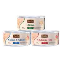 Nourriture humide pour animaux de compagnie, conserve de poulet et de thon pour chat, gelée pour chat, collation riche en protéines, fabricants en gros, marque personnalisable, 85g