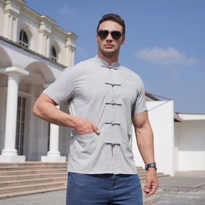 <span class=keywords><strong>เสื้อ</strong></span>แขนสั้นขนาดใหญ่พิเศษของผู้ชายเสื้อ<span class=keywords><strong>คอ</strong></span>ตั้งสไตล์จีน<span class=keywords><strong>คอ</strong></span>ตั้งหัวเข็มขัด<span class=keywords><strong>เสื้อ</strong></span>ขนาด<span class=keywords><strong>ใหญ่</strong></span>พิเศษสำหรับฤดูร้อน - Product Image 2