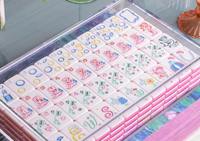 Mahjong américain de luxe 160 pièces en acrylique double couche, design personnalisé en jean rose brillant, finition mélamine, portable