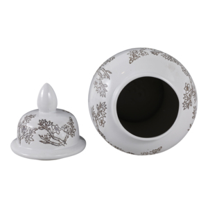 Vaso Decorativo in Ceramica a Forma di Tempio con Fiori di Ciliegio e Coperchio per Arredamento Casa, Camera da Letto, Soggiorno - Product Image 6