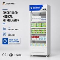 2-8 ° Réfrigérateur médical vertical à porte vitrée avec refroidissement par air, contrôle numérique, pour le stockage de médicaments en laboratoire