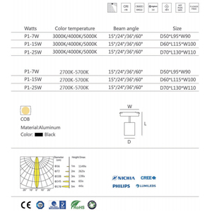 <span class=keywords><strong>Naruto</strong></span> — lampe sur Rail magnétique à Led, éclairage à intensité réglable, Cob, 1-10V, 15w, 4 fils, noir - Product Image 3