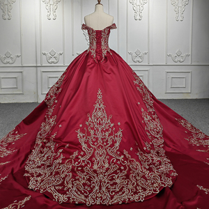 9924 Nuevo Diseño de Vestido de Noche Rojo con Mangas Cortas y Bordado Estilo Medio Oriente, Vestido de Gala - Product Image 4
