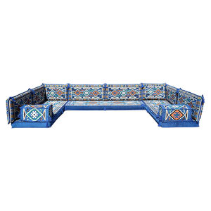 Ensemble Canapé Modulable en Tissu Bleu Majlis Arabe en U, Style <span class=keywords><strong>Marocain</strong></span>, <span class=keywords><strong>pour</strong></span> <span class=keywords><strong>Salon</strong></span>, Hôtels et Centres Commerciaux - Product Image 6