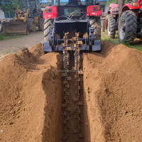 Cadena para zanjadora de 3 puntos para tractor |   Cadena de excavación para pozos agrícolas, para la colocación de tuberías, fertilización de huertos y enterramiento de cables