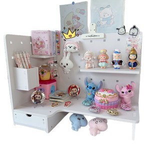 Mikoshiro Corner Pegboard <b>Shelf</b> <b>Desk</b> Organizer With Drawer Storage For Stationery And Miscellaneous Items Rectangle Standing - Product Image 5