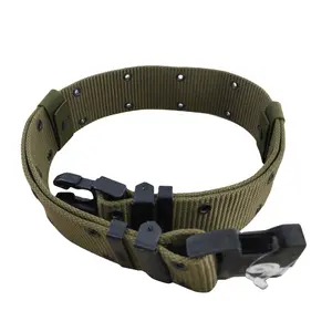 扣橄榄绿色尼龙战术织带军用配件战术尼龙尼龙男士腰带3毫米，2层CN;FUJ