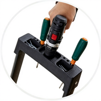 Échelle pliante en acier en forme de A à 4 marches, avec marches larges antidérapantes en aluminium et porte-outils, capacité 150 kg, conforme EN 131, idéale pour les hôtels