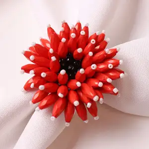 Ychon New acrylic plastic napkin ring wedding colorful flower hotel napkin ring napkin clasp hand-made towel ring