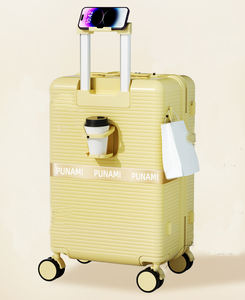 <span class=keywords><strong>Valise</strong></span> rigide à roulettes universelles Gettbetter, nouvelle mode, avec <span class=keywords><strong>porte</strong></span>-gobelet et support pour téléphone portable, serrure TSA, légère - Product Image 5