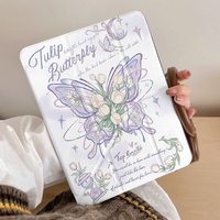 Le bouquet de fleurs de tulipes à la mode avec des papillons convient à la coque de protection pour Apple iPad 11ème génération Pro 12.9/Air 11